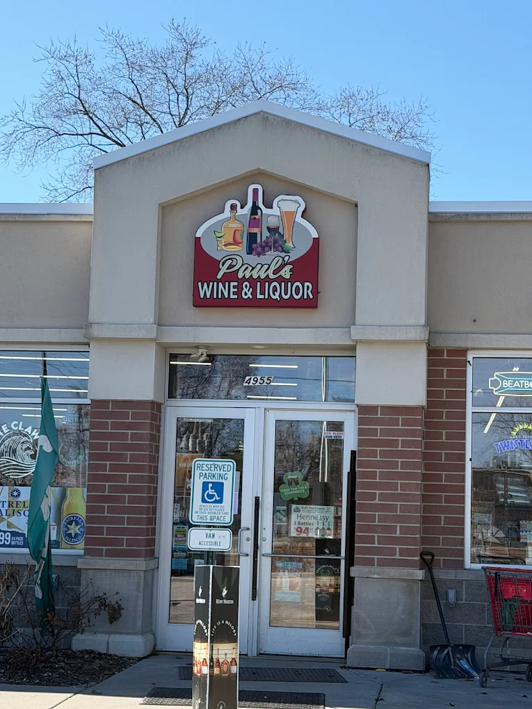Wine selection at Paul's Wine & Liquor in Greenfield